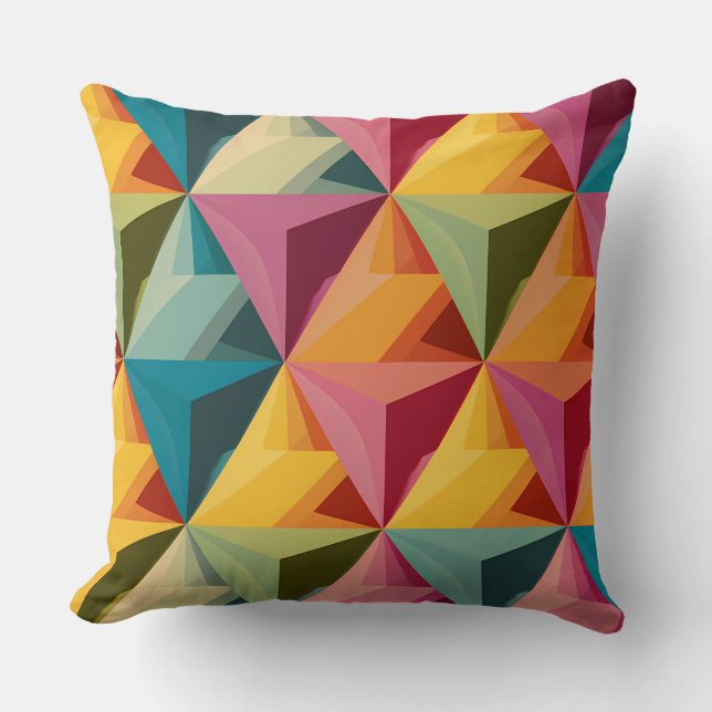 Cojín Decorativo Bold Geometric Triangle Pattern  (Anverso)