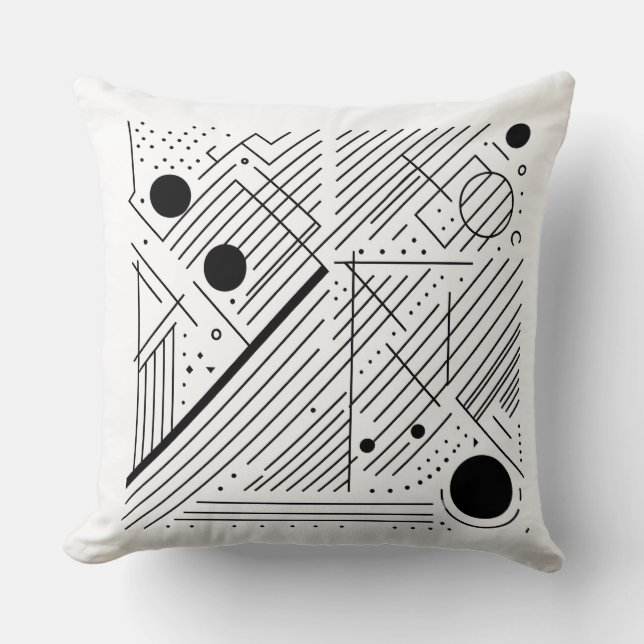 Cojín Decorativo Bold Monochrome Geometry (Anverso)