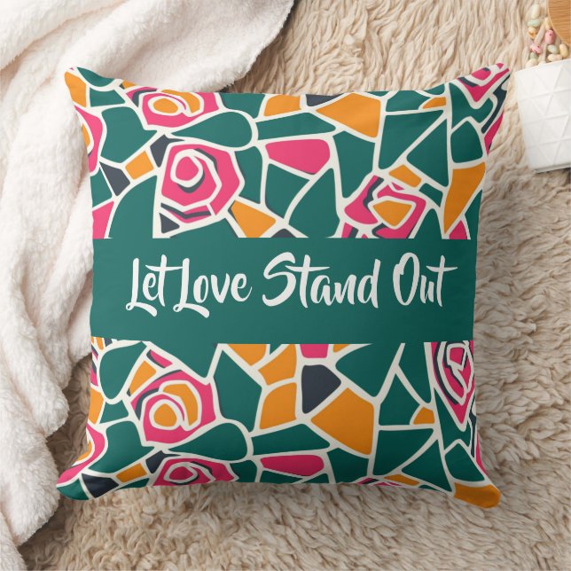 Cojín Decorativo Bold Outline Rose Love - Let love stand out (Manta)
