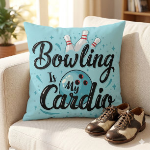 Cojín Decorativo Boliche Retro Neon "El Boliche Es Mi Cardio" Diver