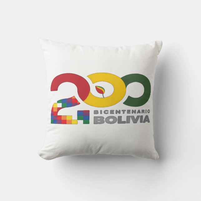 Cojín Decorativo Bolivia bicentenario 200 años  (Anverso)