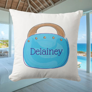 Cojín Decorativo Bolsa Azul Preppy de Bermudas Personalizada Coster