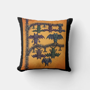 Cojín Decorativo Bolsa de mano de murciélagos entrelazados góticos 