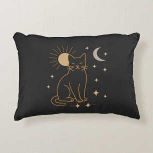Cojín Decorativo Bolsa tote gato místico - Línea celeste minimalist