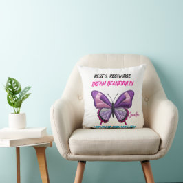 Cojín Decorativo Bolsa Transparente de Mariposa Floral Moderna Esté