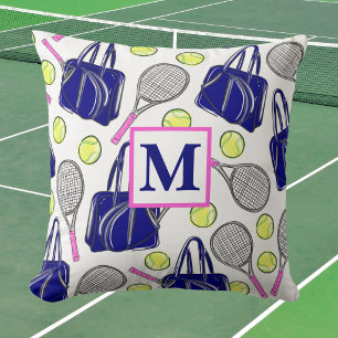 Cojín Decorativo Bolsas de raquetas de tenis con monograma