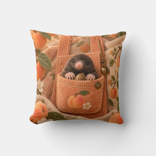 Cojín Decorativo Bolsillo de Topo de Albaricoque Acogedor Bordado C
