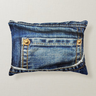 Cojín Decorativo Bolsillo Realista de Pantalón Vaquero