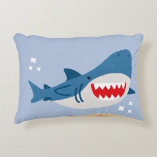 Cojín Decorativo Bolso de mano de tiburón azul