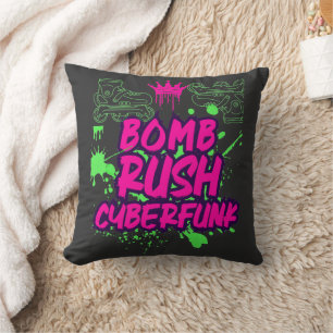 Cojín Decorativo Bomb Rush Cyberfunk: Vibraciones de grafitis urban