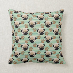 Cojín Decorativo Bombas y patas en franjas verdes