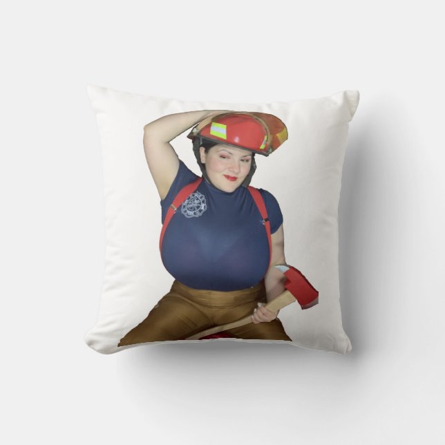 Cojín Decorativo Bombero cubierto de dos lados (Anverso)
