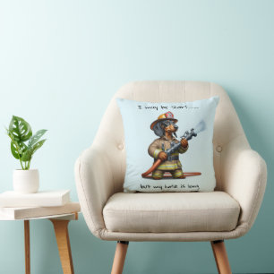 Cojín Decorativo Bombero Dachshund