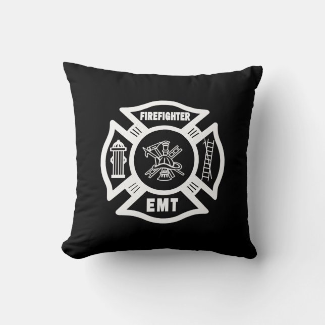 Cojín Decorativo Bombero EMT (Anverso)