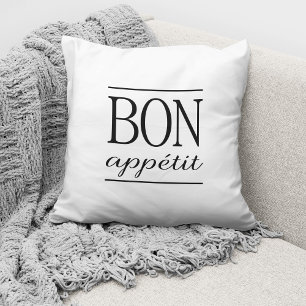 Cojín Decorativo Bon Appetit Blanco Y Negro