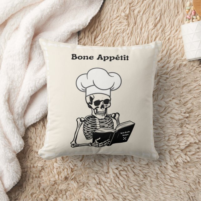 Cojín Decorativo Bone Appétit Halloween Skeleton Chef Pillow (Manta)