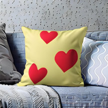 Bonita decoración casera amarilla de corazones roj