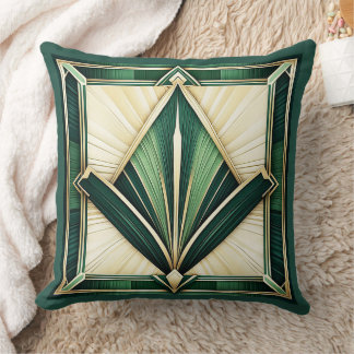 Cojín Decorativo Bonitas tonalidades de colchón verde Art Deco.