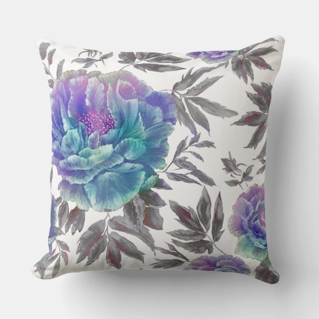 Cojín Decorativo Bonito Acuarela Floral Válido (Anverso)