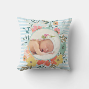 Cojín Decorativo Bonito acuarela Personalizado floral foto