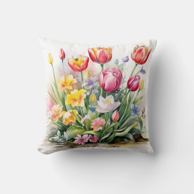 Cojín Decorativo Bonito algodón de flores (Anverso)