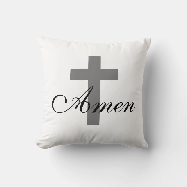 Cojín Decorativo bonito AMEN con CRUZ | (Anverso)