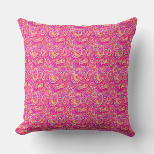 Cojín Decorativo Bonito aspecto de paisley sin costuras rosa