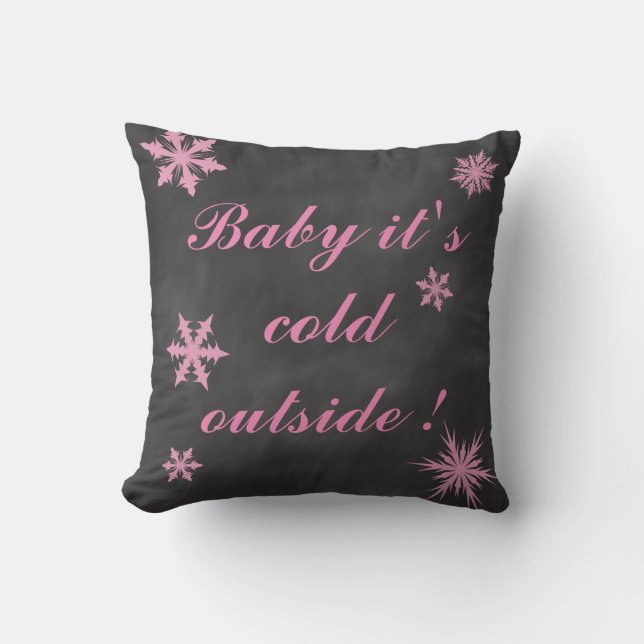 Cojín Decorativo Bonito Bebé rosa hace frío fuera de Cushion (Anverso)
