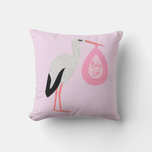 Cojín Decorativo Bonito Bebé Rosa Stork
