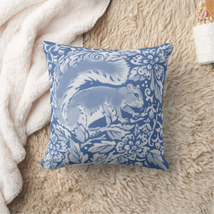 Cojín Decorativo Bonito Blue Squirrel Forest Floral Nature Animal