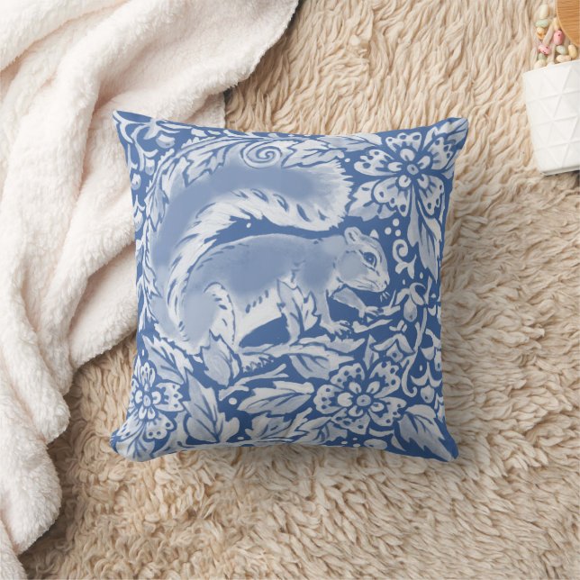 Cojín Decorativo Bonito Blue Squirrel Forest Floral Nature Animal (Manta)