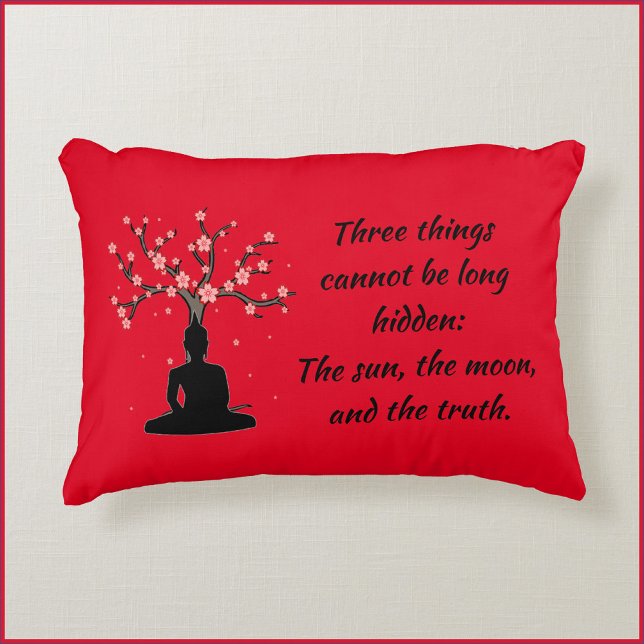 Cojín Decorativo Bonito Buddha Truth Cita Accent Pillow (Subido por el creador)