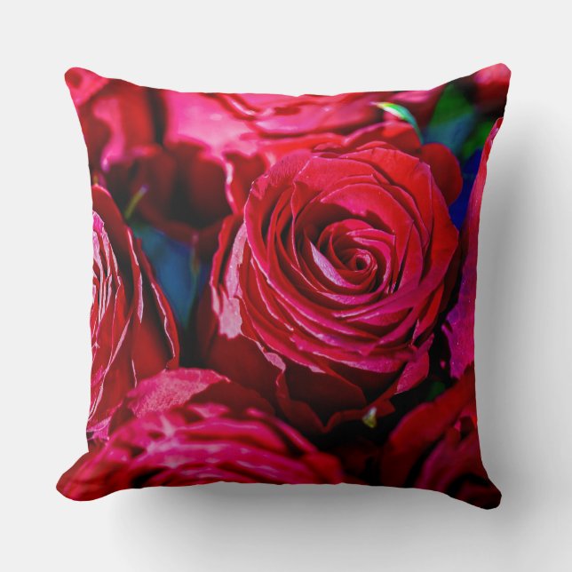 Cojín Decorativo Bonito Bunch De Rosas Rojas (Anverso)