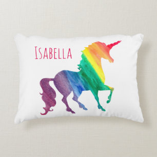 Cojín Decorativo Bonito de niños de silueta color arcoiris Unicorni