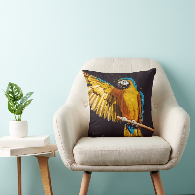 Cojín Decorativo Bonito de vida silvestre de las aves amarillas Mac (Silla)