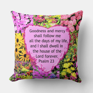 COJÍN DECORATIVO BONITO DISEÑO FLORAL PSALM 23
