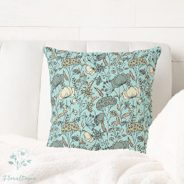 Cojín Decorativo Bonito Flor silvestre pradera Pastel Azul Floral D