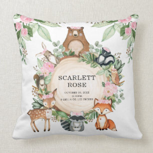Cojín Decorativo Bonito Floral Animales de Woodland Chica Decoració