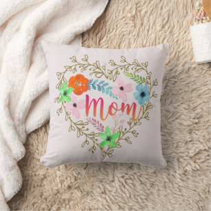 Cojín Decorativo Bonito Floral Dorada Mamá