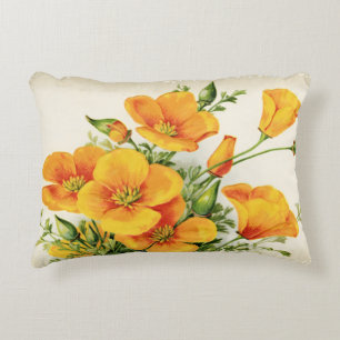 Cojín Decorativo Bonito Flores Amarillas Vintage