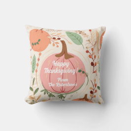 Cojín Decorativo Bonito Foliage & Pink Pumpkins Fiesta de Acción de