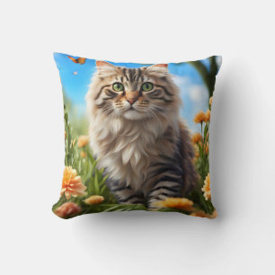 Cojín Decorativo Bonito jardín de gatos