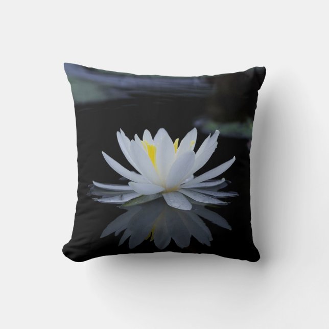 Cojín Decorativo Bonito Lotus blanco, paisaje (Anverso)