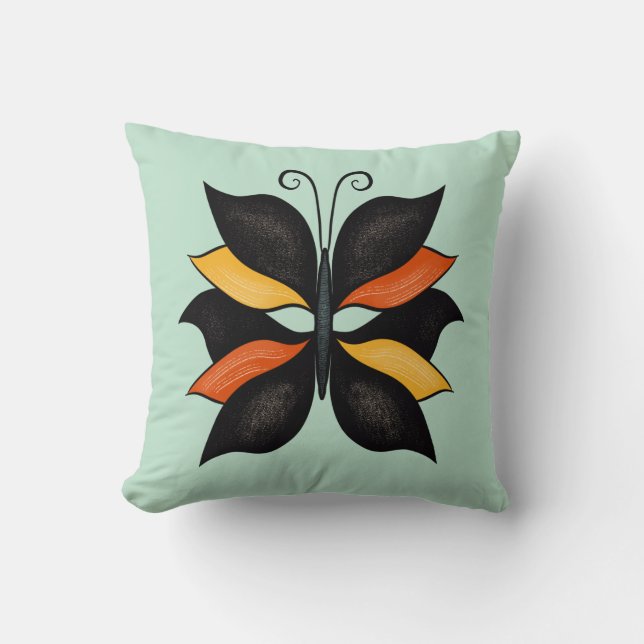 Cojín Decorativo Bonito Mariposa Resumen Arte (Anverso)