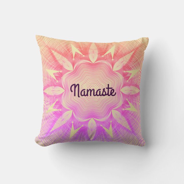 Cojín Decorativo Bonito morada Namaste (Anverso)