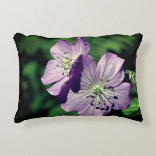 Cojín Decorativo Bonito Morado Geranium Flower Pareja Cierre