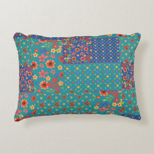 Cojín Decorativo Bonito Nostalgic Faux Patchwork Accent Pillow