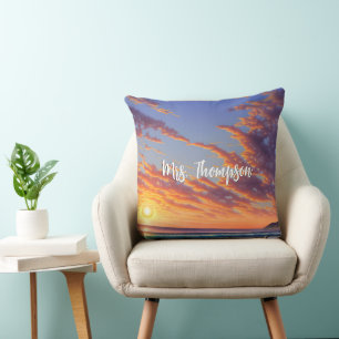 Cojín Decorativo Bonito océano azul turquesa Sunset