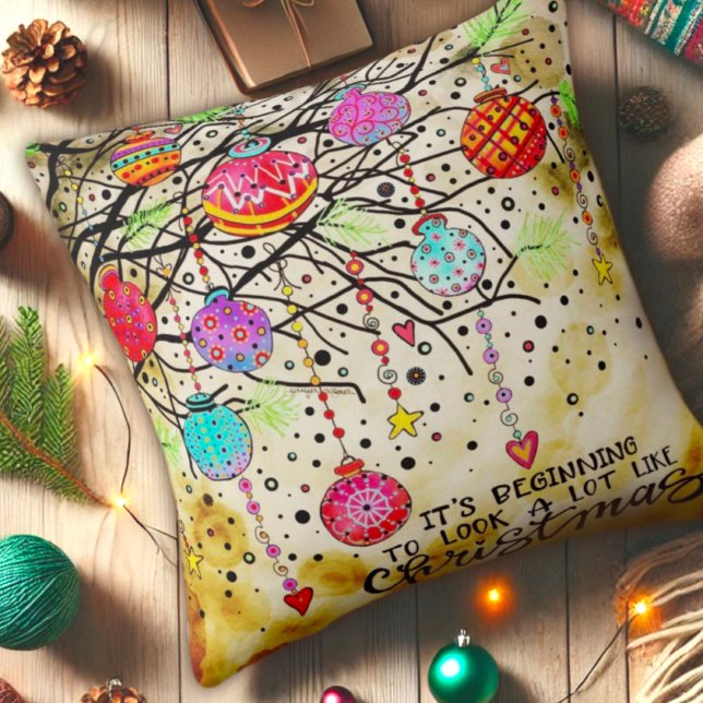 Cojín Decorativo Bonito Ornamentos de Navidad Inespiritualidad colo (Subido por el creador)