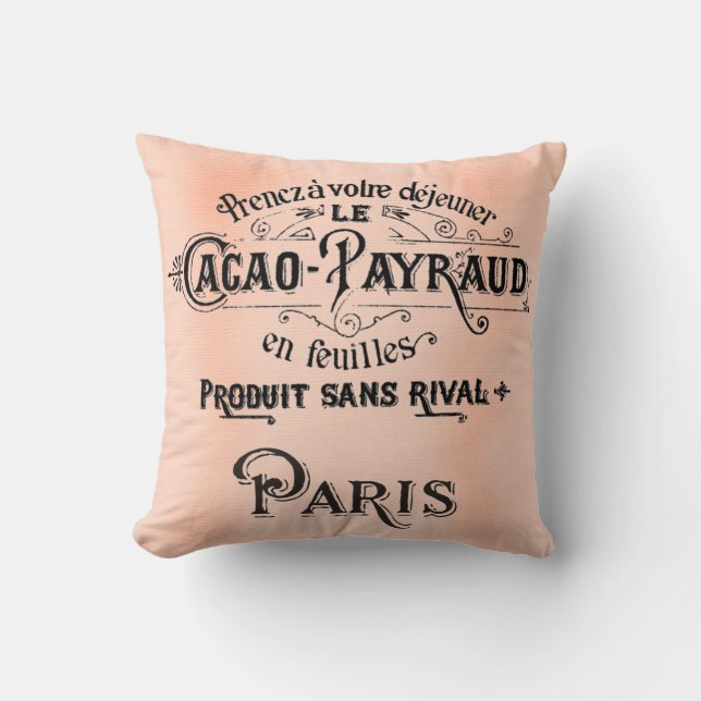 Cojín Decorativo Bonito Paris Antiguo Art Pillow Cacao (Anverso)
